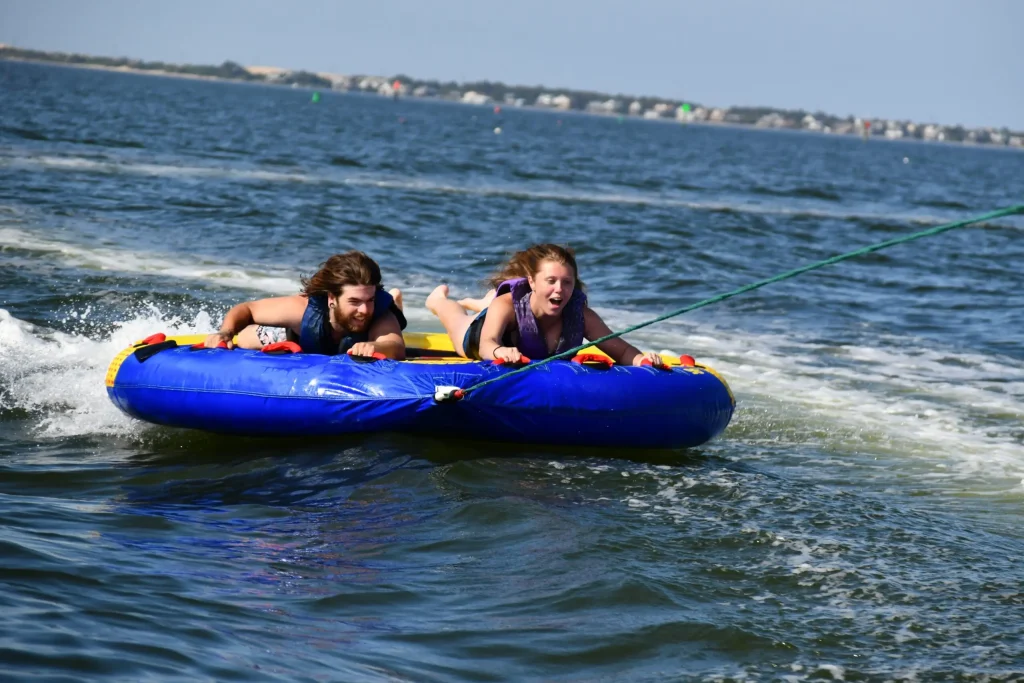 kids tubing in outer banks with causeway watersports tubing trip