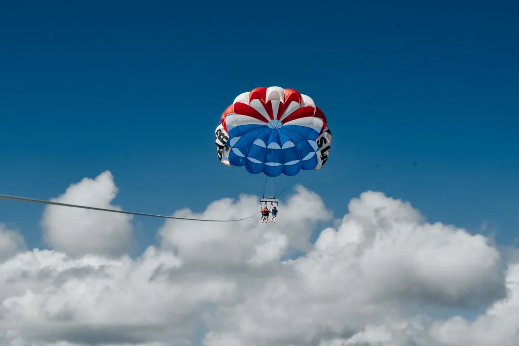 high flying parasailing OBX with Causeway Watersports