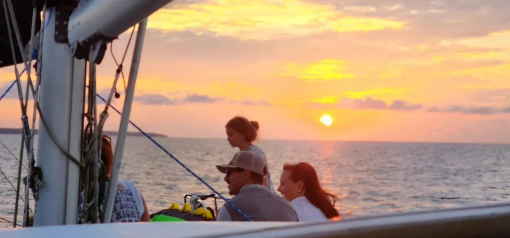 group on sunset sailing excursion