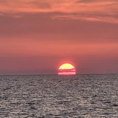 the sunsetting over the Roanoke Sound.